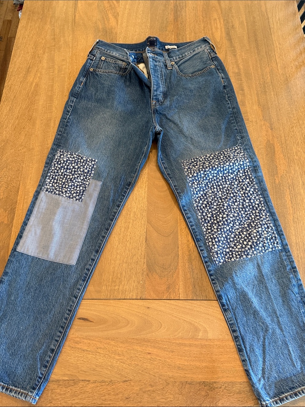 J.crew slim boyfriend patchwork jeans